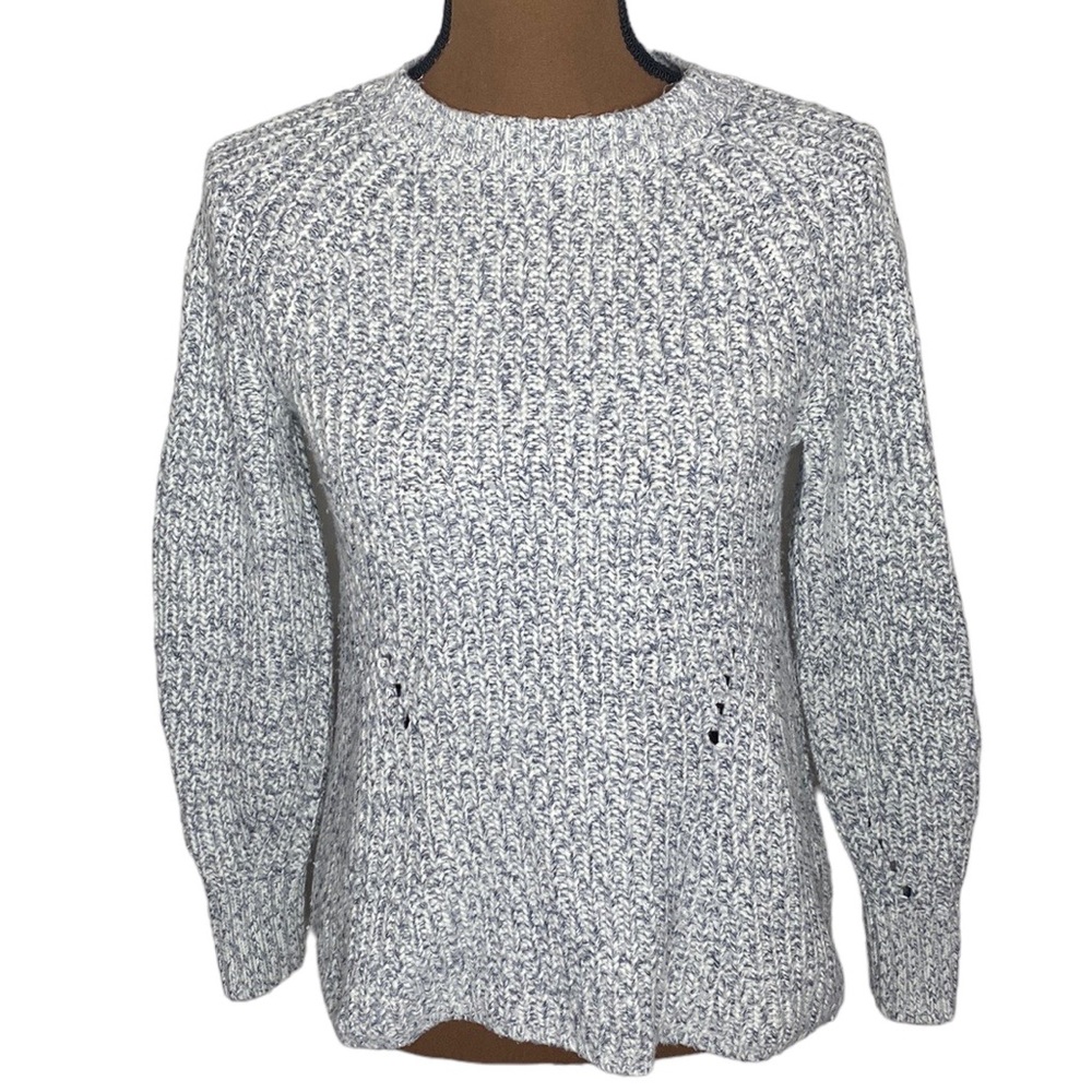 Gap lofty chainette navy marl yarn chubby knit Crewneck sweater size XS